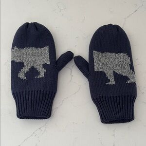 Hanna Andersson Navy and Gray Kids Mittens